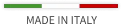 Logo con bandiera italiana e testo "Made in Italy".